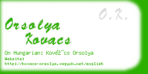 orsolya kovacs business card